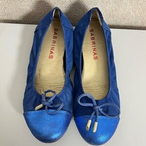 Sabrinas Classic‎ Ballet Pumps In Metallic Blue Flats  Size EU36/ US 6
